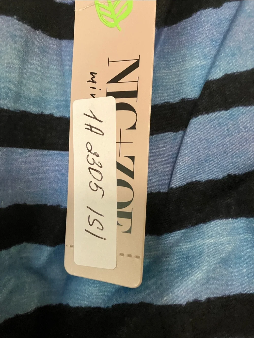 NIC+ZOE Painted Peninsula Blue Multi Color Stripe Sophie Midi Dress: Size S - Picture 7 of 8